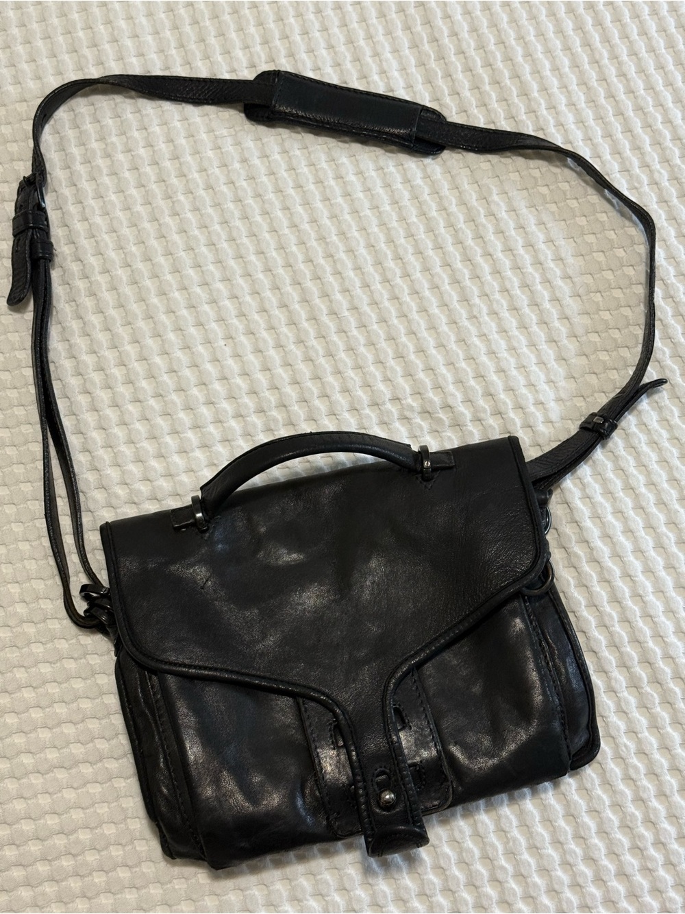 Opening Ceremony Black Leather Satchel